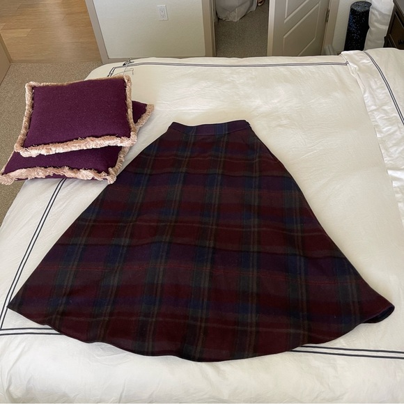 RALPH LAUREN PURPLE LABEL PLAID WOOL ERIKA CIRCLE SKIRT - Picture 12 of 17